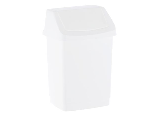 Plastic swing top bin, capacity 9 l (white)